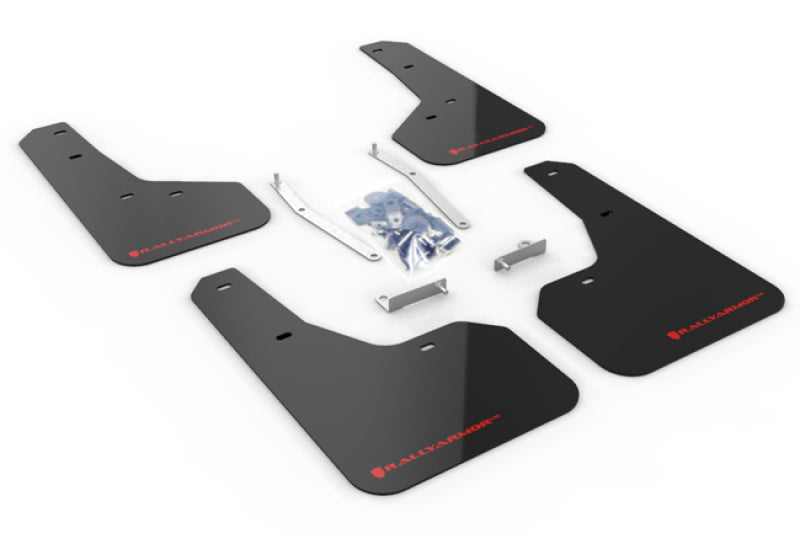 Rally Armor 19-21 Subaru Forester Schwarzer UR-Schmutzfänger mit rotem Logo