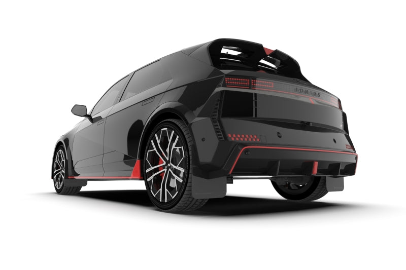Rally Armor 2025 Hyundai Ioniq 5 N Schwarzer Schmutzfänger mit Metallic-Schwarz-Logo