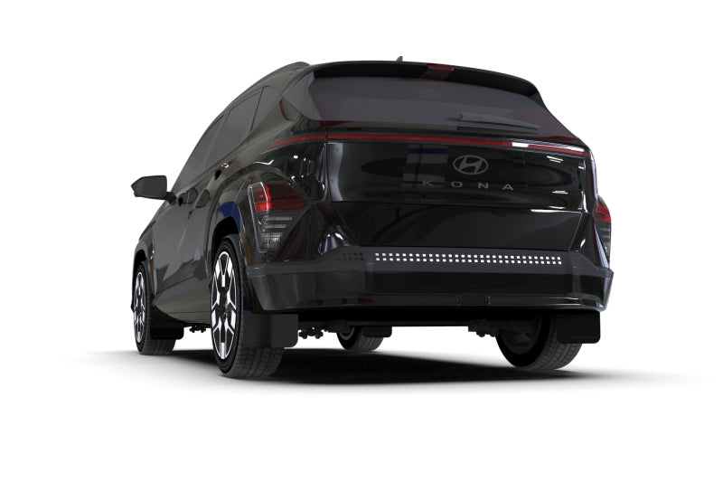 Rally Armor 2024 Hyundai Kona/Kona EV Schwarzer UR-Schmutzfänger mit Metallic-Schwarz-Logo