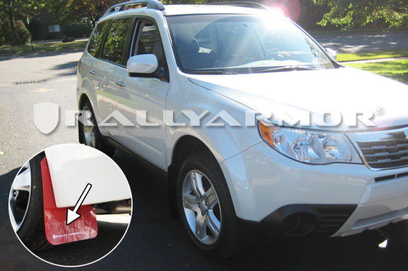 Rally Armor 09-13 Subaru Forester Roter UR-Schmutzfänger mit weißem Logo