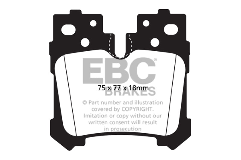 EBC 07+ Lexus LS460 4.6 Redstuff Bremsbeläge hinten