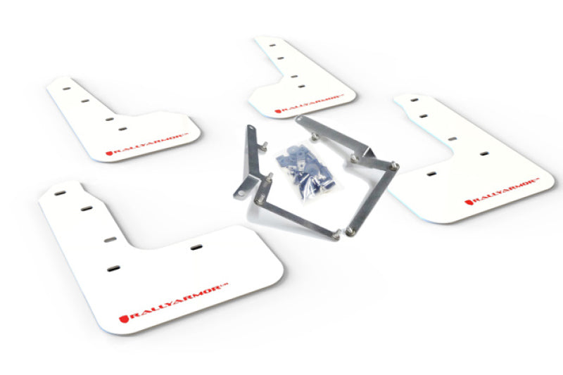 Rally Armor 17-21 Honda Civic Sport/Sport Touring Weißer UR-Schmutzfänger mit rotem Logo