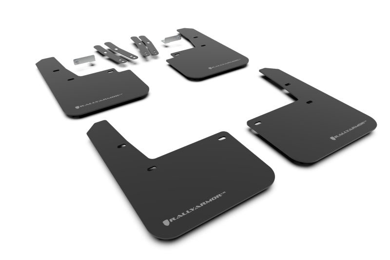 Rally Armor 18-23 Hyundai Kona Schwarzer UR-Schmutzfänger mit grauem Logo