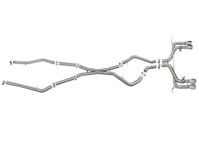 aFe MACH Force-Xp 3,5 Zoll 304 SS C/B Auspuff ohne Schalldämpfer 15-18 BMW X5 M V8-4,4 l (tt) – polierte Spitze