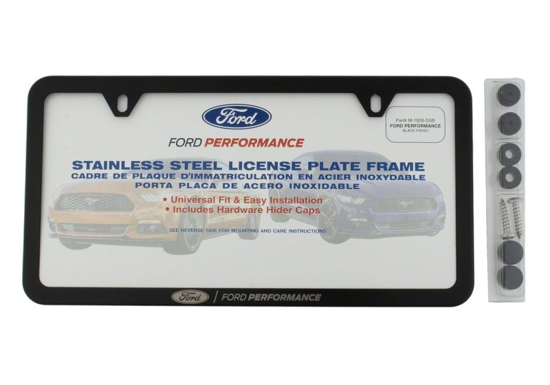 Ford Racing Ford Performance Schmaler Nummernschildrahmen – Schwarzer Edelstahl