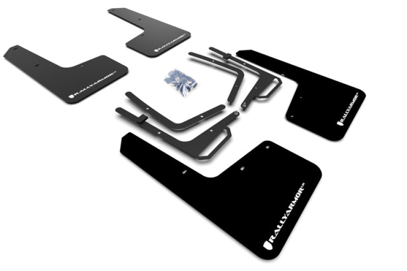 Rally Armor 17-20 Ford F-150 Raptor Gen 2 Schwarzer UR-Schmutzfänger mit weißem Logo