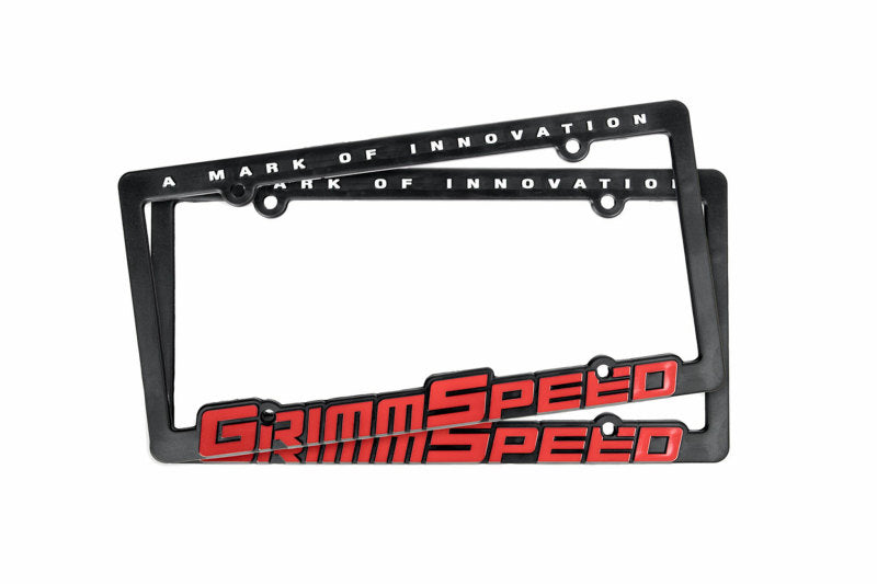 GrimmSpeed Nummernschildrahmen - GrimmSpeed Roter Text (Paar)