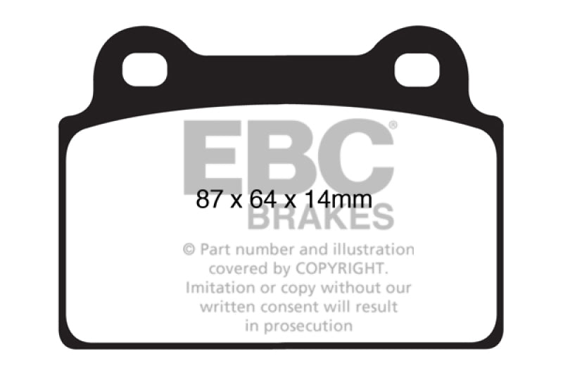 EBC 08-16 Mitsubishi Lancer Evo 10 2.0 Turbo (1-teiliger Rotor) Redstuff Bremsbeläge hinten