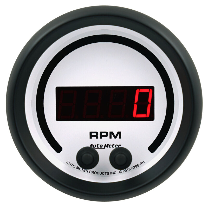 Autometer 85,7 mm weißer Drehzahlmesser, 0–16.000 U/min, Phantom Elite, digitales Messgerät