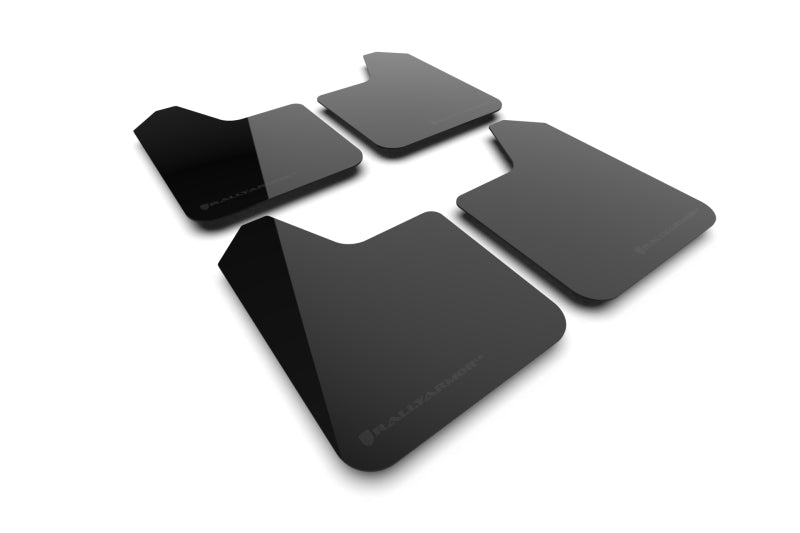 Rally Armor Universal UR Schwarzer Schmutzfänger mit Metallic-Schwarz-Logo