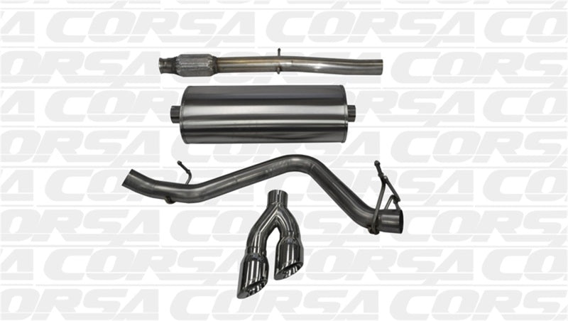 Corsa 14-19 GMC Sierra/Chevy Silv 1500 Crew Cab/Short Bed 5.3L V8 Polierter Sport Einseitiger CB Auspuff