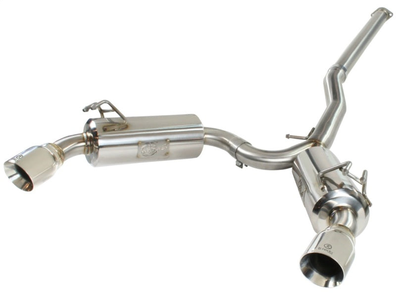 aFe Takeda Auspuff 304SS Dual Cat-Back mit polierten Spitzen 08-13 Mitsubishi Lancer Evo X L4 2.0L Turbo
