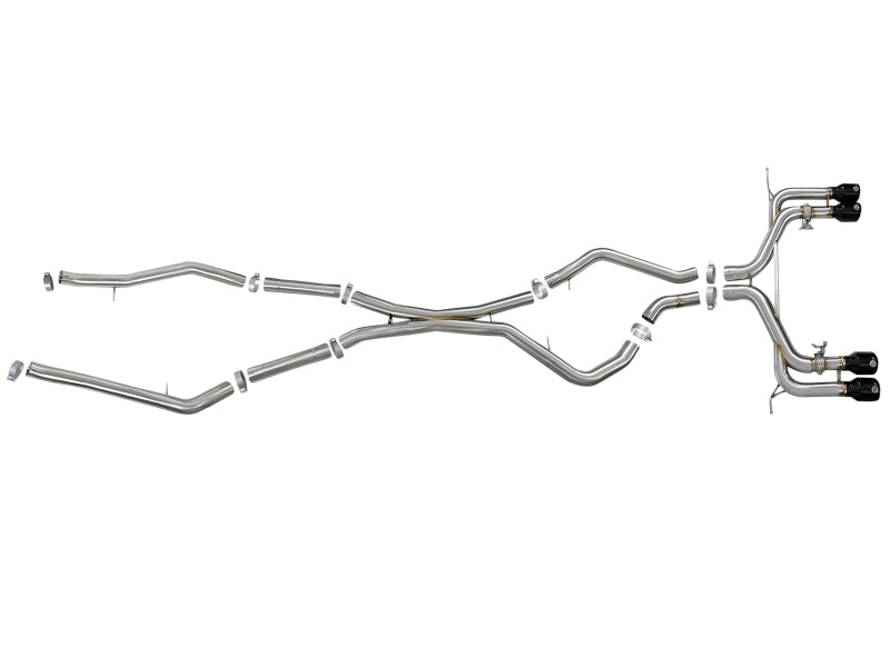 aFe MACH Force-Xp 3,5 Zoll 304 SS C/B Auspuff ohne Schalldämpfer 15-18 BMW X5 M V8-4,4 l (tt) – schwarze Spitze