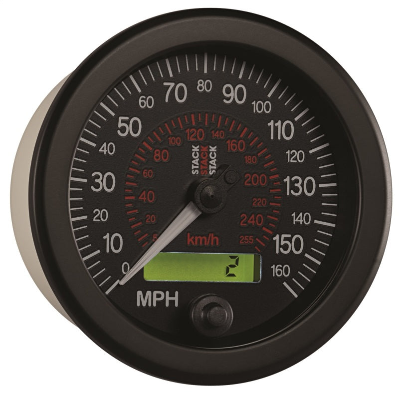 Autometer Stack Instruments 88MM 0-160 MPH / 260 KM/H Programmierbarer Tachometer - Schwarz