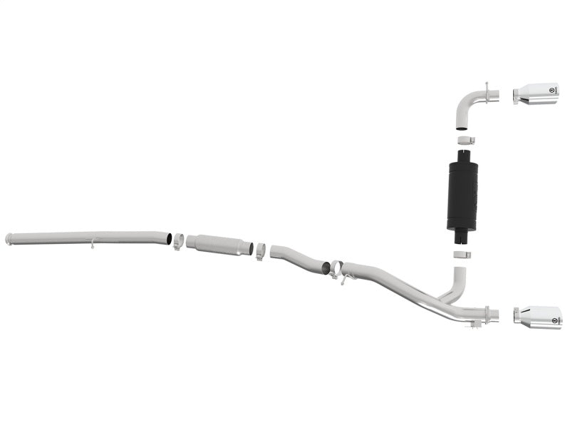 aFe Takeda 3 Zoll 304 SS Cat-Back-Auspuff mit polierter Spitze 16-18 Ford Focus RS 2,3 l (t)