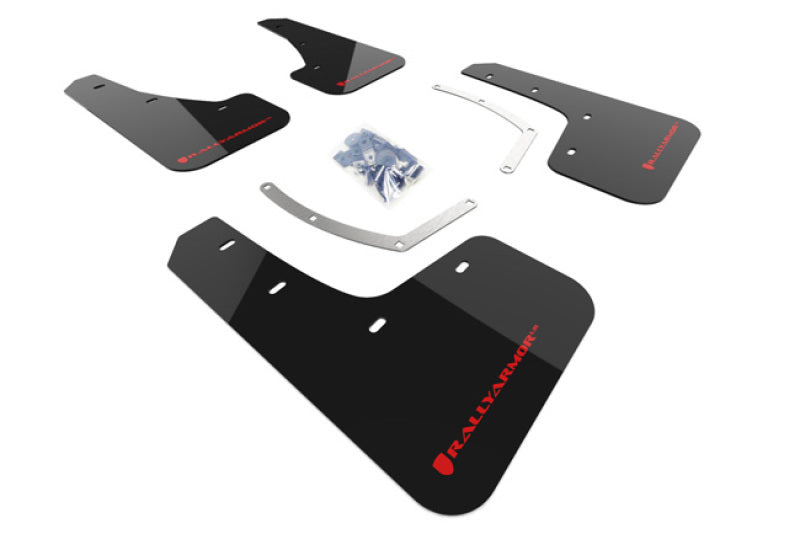 Rally Armor 18-25 Subaru Ascent Schwarzer UR-Schmutzfänger mit rotem Logo