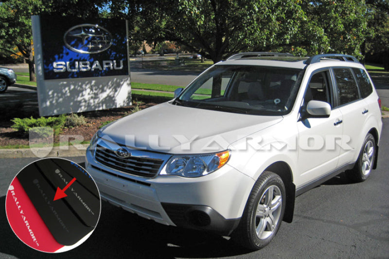 Rally Armor 09-13 Subaru Forester Schwarzer UR-Schmutzfänger mit grauem Logo