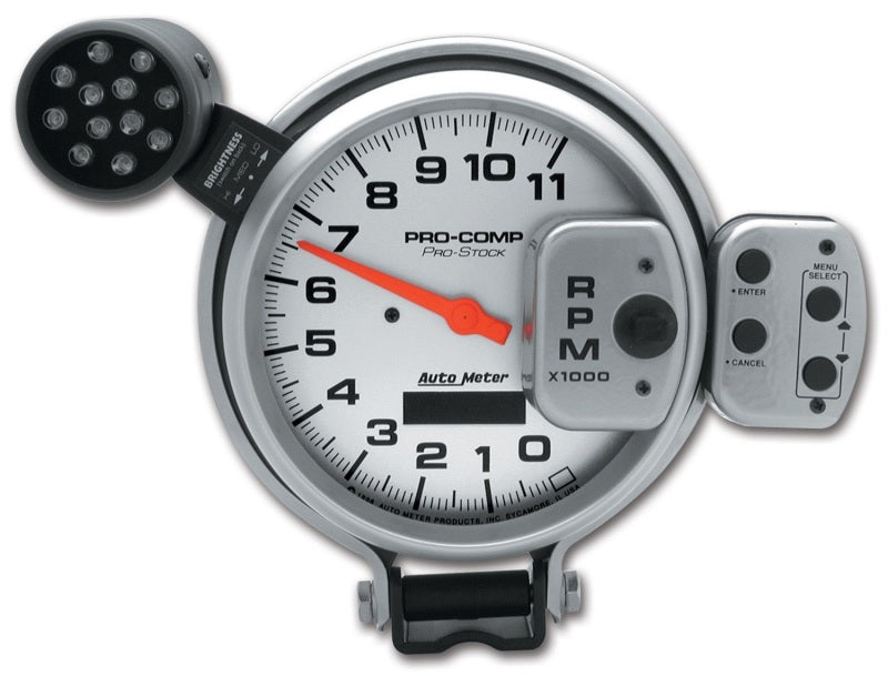 AutoMeter Drehzahlmesser, 5 Zoll, 11.000 U/min, Pro-Stock-Sockel mit Super Lite und Peak Mem Ul