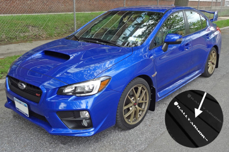 Rally Armor 15-21 Subaru WRX/STI Schwarzer UR-Schmutzfänger mit weißem Logo