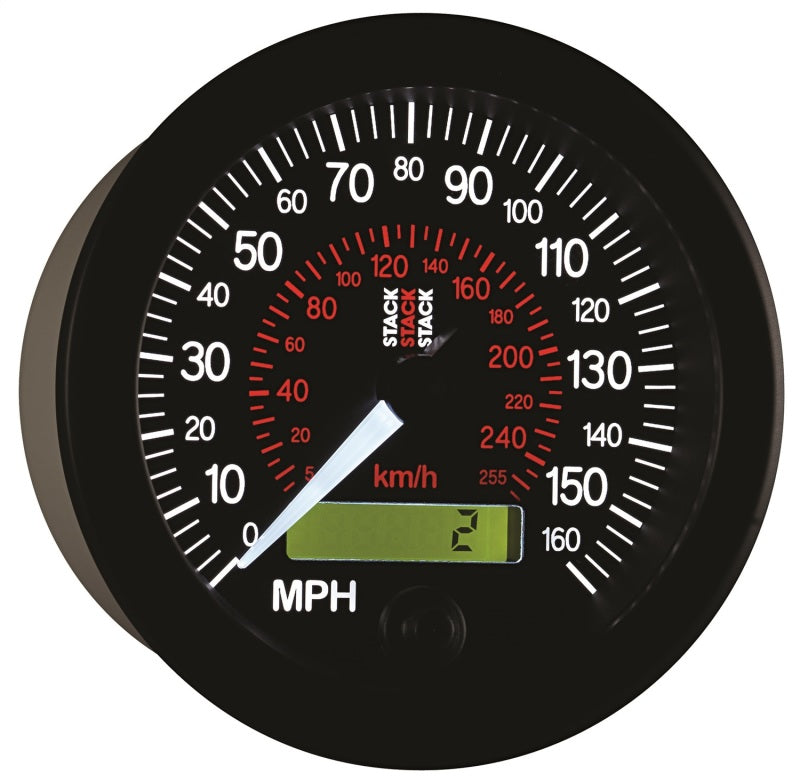 Autometer Stack Instruments 88MM 0-160 MPH / 260 KM/H Programmierbarer Tachometer - Schwarz