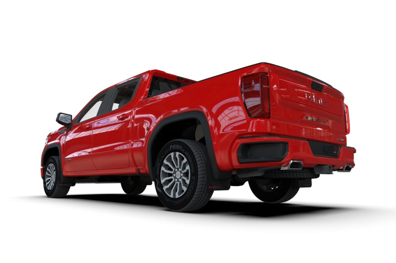 Rally Armor 19–25 GMC Sierra 1500 AT4 Schwarzer UR-Schmutzfänger mit weißem Logo