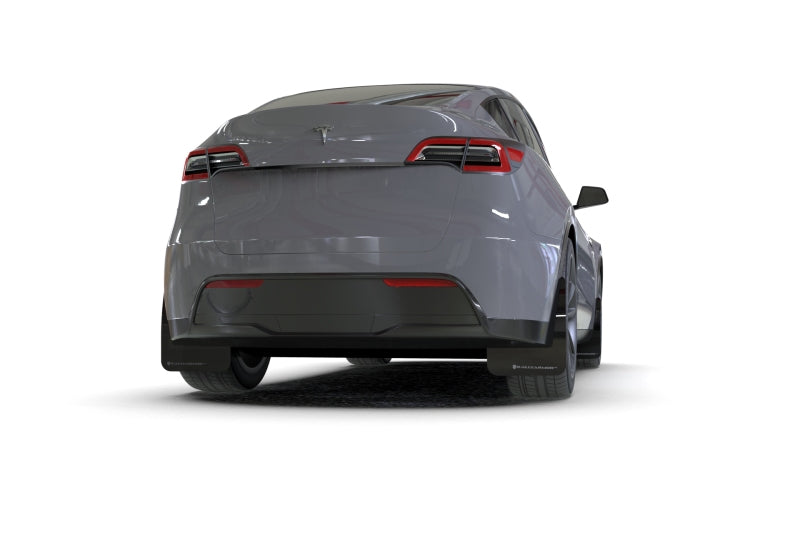 Rally Armor 20-26 Tesla Model Y, Juniper Y Schwarzer UR-Schmutzfänger mit dunkelgrauem Logo