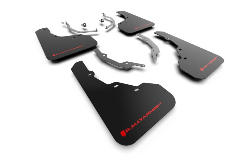 Rally Armor 22–25 Hyundai Santa Cruz, schwarzer UR-Schmutzfänger mit rotem Logo