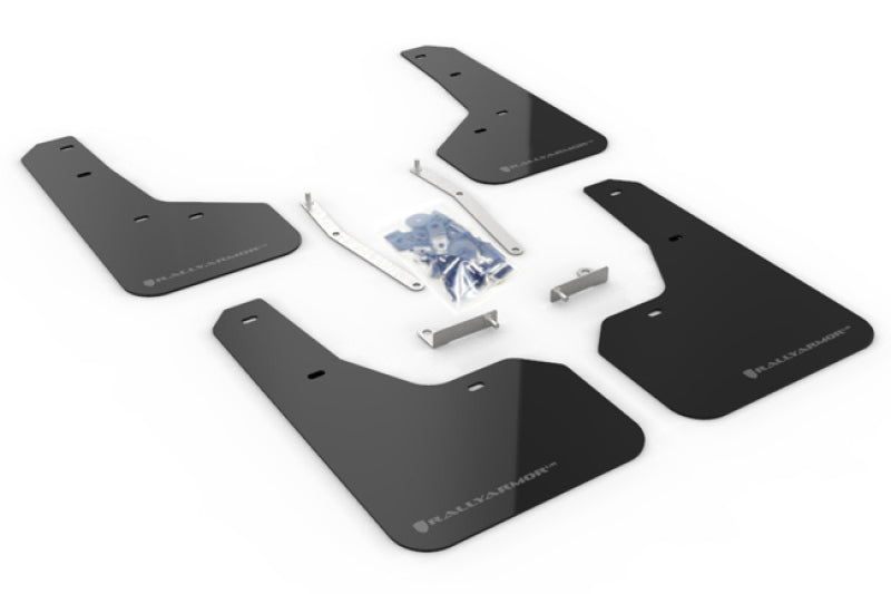 Rally Armor 19-21 Subaru Forester Schwarzer UR-Schmutzfänger mit grauem Logo