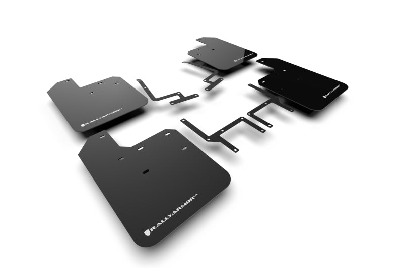 Rally Armor 18-25 Jeep JL Wrangler Schwarzer UR-Schmutzfänger mit weißem Logo