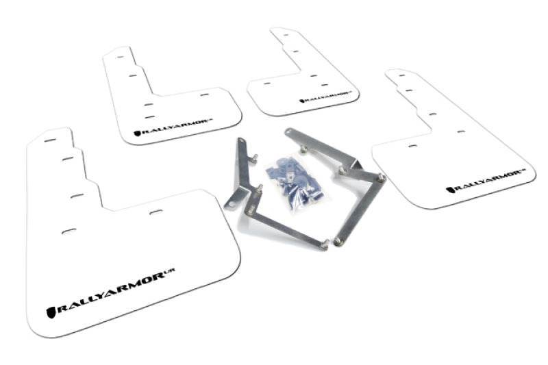 Rally Armor 17-22 Honda Civic Type R Weißer UR-Schmutzfänger mit schwarzem Logo