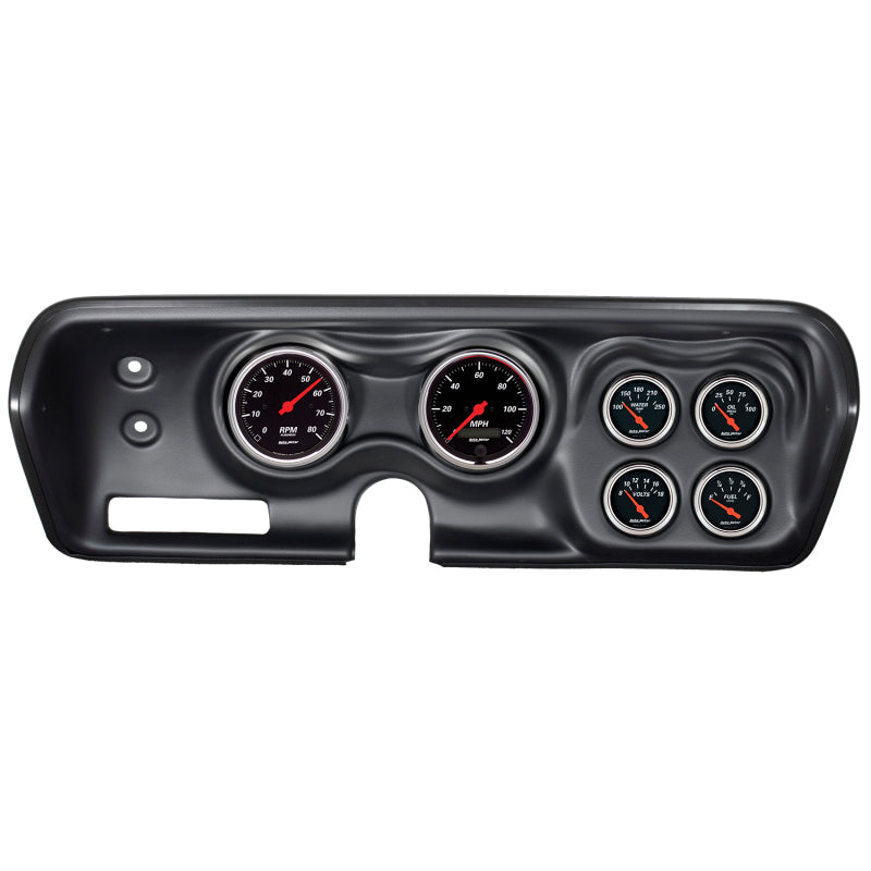 Autometer Designer Black 71-74 Charger/ GTX/ Road Runner Armaturenbrett-Kit 6-teilig Drehzahlmesser/MPH/Kraftstoff/Öl/WTMP/Volt