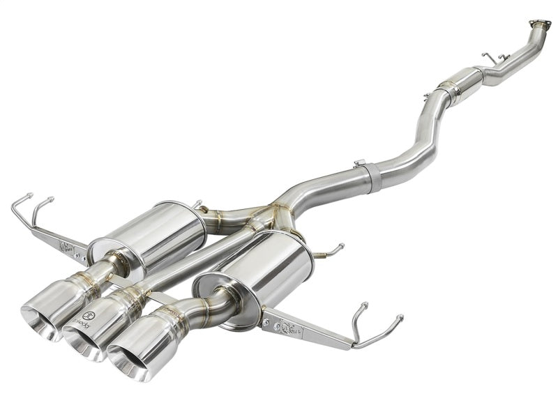 aFe Takeda 3 Zoll 304 SS Cat-Back-Auspuff mit dreifach polierten Spitzen 17-18 Honda Civic Type R L4 2,0 l (t)