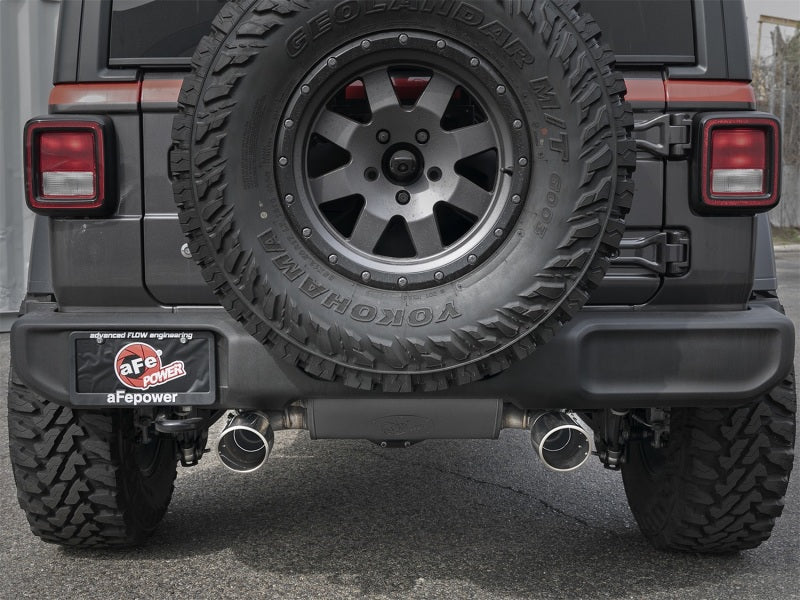 aFe Rebel Series 2.5in 304 SS Cat-Back Exhaust w/ Polished Tips 2018+ Jeep Wrangler (JL) V6 3.6L