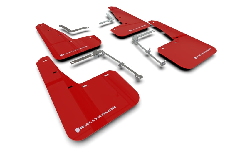 Rally Armor 20–25 Toyota GR Yaris, roter Schmutzfänger mit weißem Logo