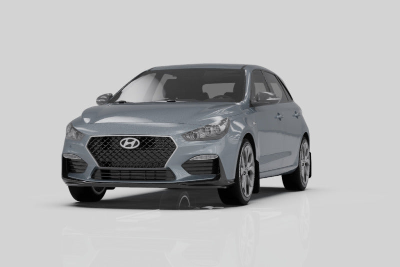 Rally Armor 19–21 Hyundai Elantra GT N Line/i30, weißer UR-Schmutzfänger mit schwarzem Logo