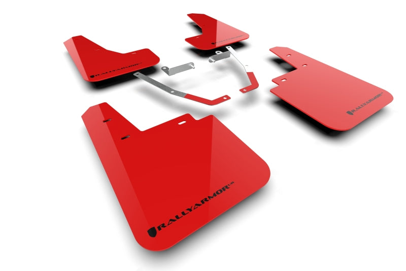 Rally Armor 24–25 Subaru Crosstrek (nur Wilderness) Roter UR-Schmutzfänger mit schwarzem Logo – kein Bohren erforderlich