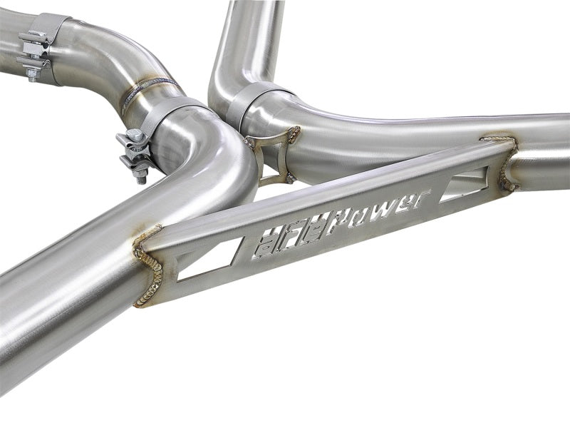 aFe MACH Force-Xp 3,5 Zoll 304 SS C/B Auspuff ohne Schalldämpfer 15-18 BMW X5 M V8-4,4 l (tt) – polierte Spitze