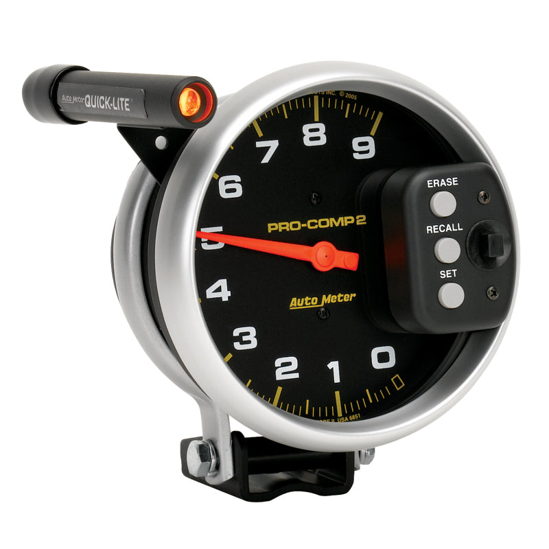 AutoMeter Drehzahlmesser, 5 Zoll, 9.000 U/min, Sockel mit Quick Lite und Peak Memory Pro-Comp