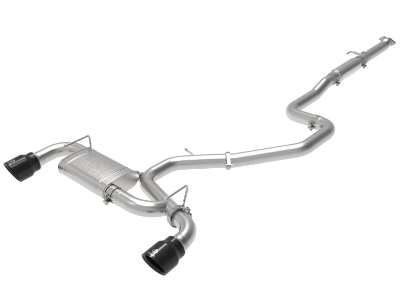 aFe Takeda Auspuff Cat-Back 19–20 Hyundai Veloster N 304SS Schwarz Doppelrohr-Auspuff