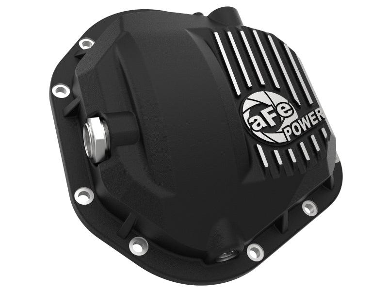 aFe Pro Series Dana 60 Vorderachsdifferentialabdeckung, schwarz mit bearbeiteten Lamellen, 17–20 Ford Trucks (Dana 60)