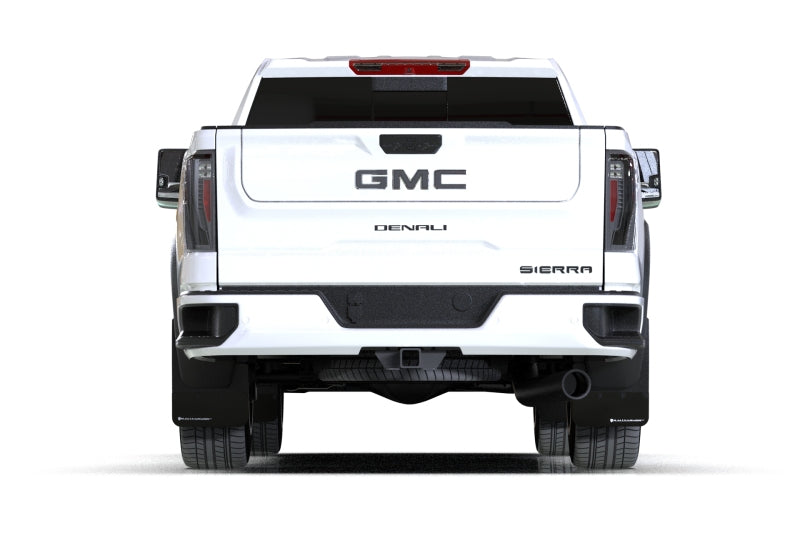 Rally Armor 20–25 GMC Sierra 2500/3500 HD Denali Schwarzer Schmutzfänger mit Metallic-Schwarz-Logo