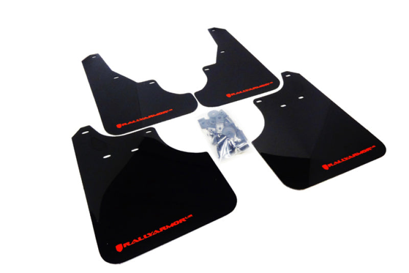 Rally Armor 09-13 Subaru Forester Schwarzer UR-Schmutzfänger mit rotem Logo
