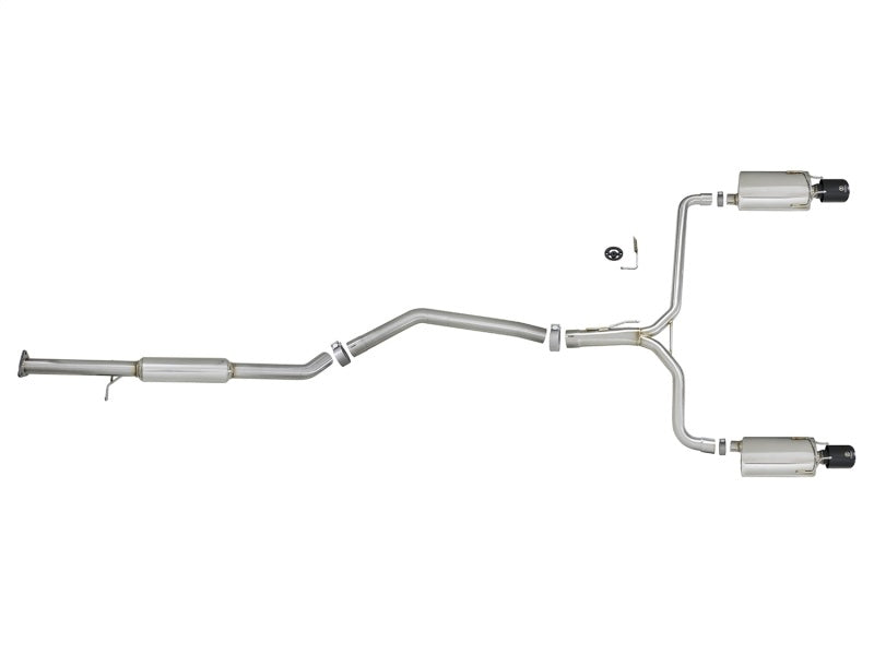 aFe Takeda Auspuff 304SS Dual Cat-Back mit schwarzen Spitzen 13-17 Honda Accord LX/EX/EX-L Limousine L4 2,4 l
