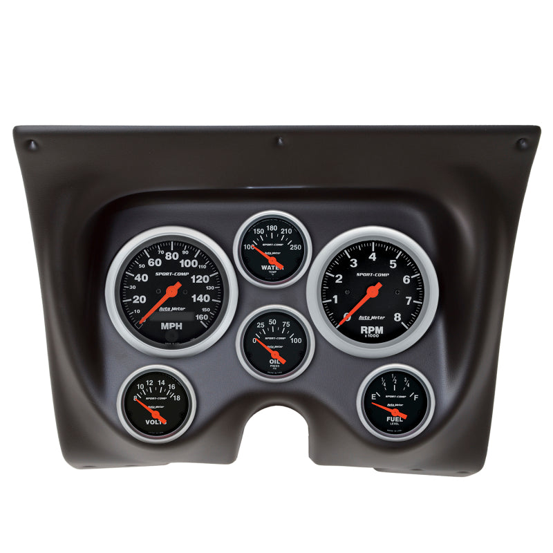 Autometer Sport-Comp 67-68 Camaro/Firebird Armaturenbrett-Kit, 6-teilig, Drehzahlmesser/MPH/Kraftstoff/Öl/WTMP/Volt