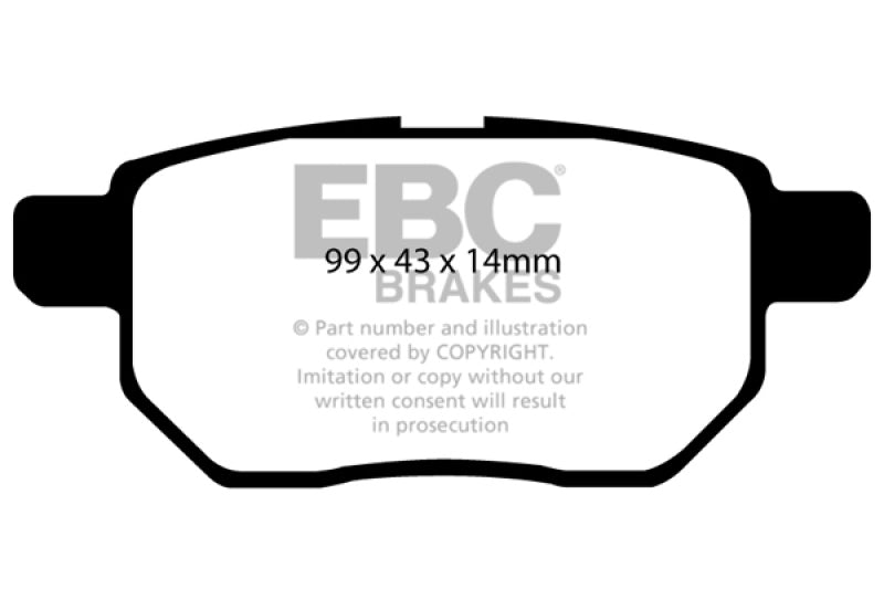 EBC 09-10 Pontiac Vibe 1.8 Redstuff Bremsbeläge hinten