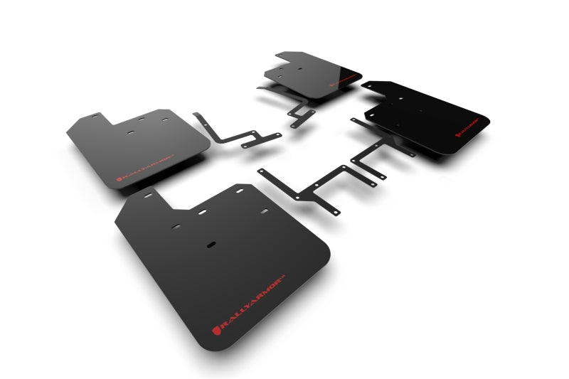 Rally Armor 18-25 Jeep JL Wrangler Schwarzer UR-Schmutzfänger mit rotem Logo