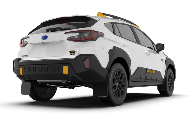 Rally Armor 24–25 Subaru Crosstrek (nur Wilderness) Schwarzer UR-Schmutzfänger mit grauem Logo – kein Bohren erforderlich