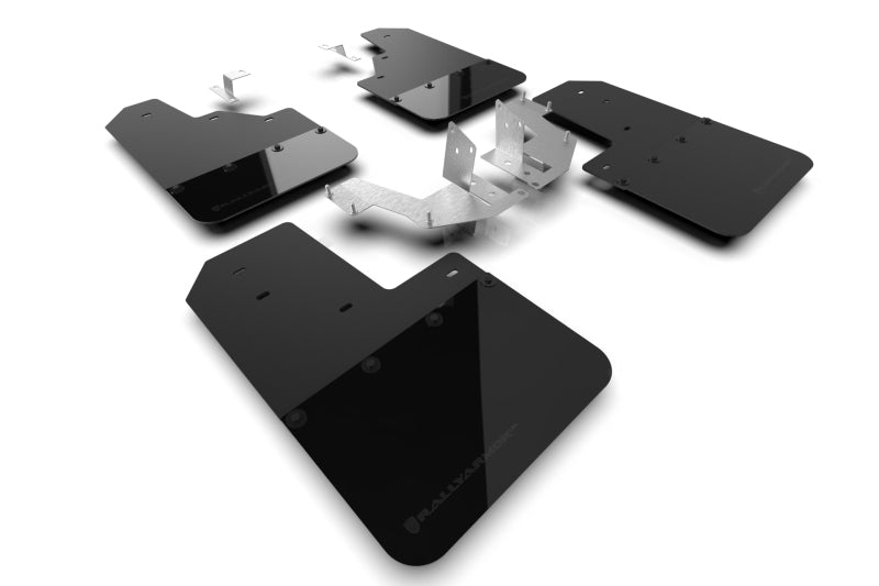 Rally Armor 21-25 Ford Bronco (Plstc Bmpr – KEIN Rptr/Sprt – KEIN RR/RB) Schwarzer Schmutzfänger mit metallischem schwarzem Logo