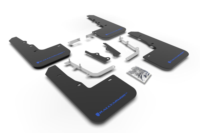 Rally Armor 20-25 Hyundai Venue Schwarzer Schmutzfänger Blaues Logo