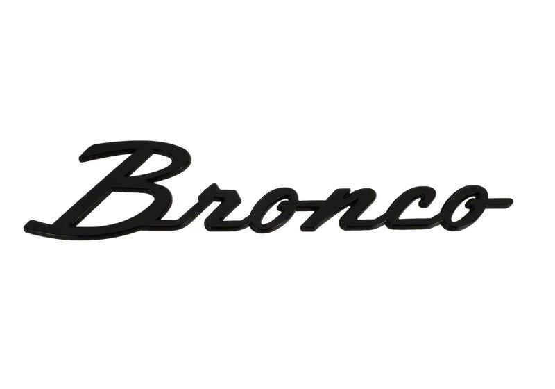Ford Racing 21–24 Bronco Classic Script Kotflügelabzeichen-Kit – Schwarz glänzend